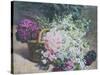 Basket of Romantic Flowers-Pierre Bourgogne-Stretched Canvas