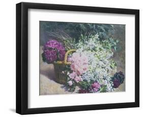 Basket of Romantic Flowers-Pierre Bourgogne-Framed Giclee Print