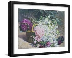 Basket of Romantic Flowers-Pierre Bourgogne-Framed Giclee Print