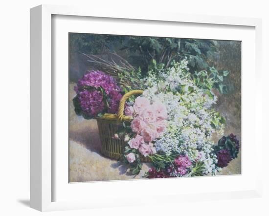 Basket of Romantic Flowers-Pierre Bourgogne-Framed Giclee Print