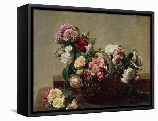 Basket of Roses, 1880-Henri Fantin-Latour-Framed Stretched Canvas