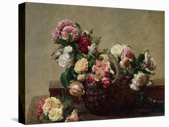 Basket of Roses, 1880-Henri Fantin-Latour-Stretched Canvas
