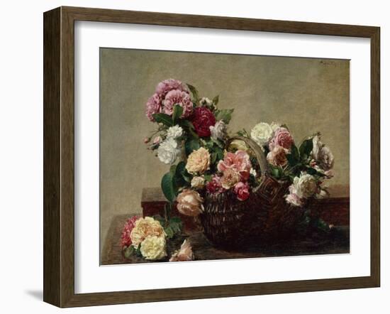 Basket of Roses, 1880-Henri Fantin-Latour-Framed Giclee Print