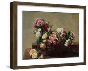 Basket of Roses, 1880-Henri Fantin-Latour-Framed Giclee Print