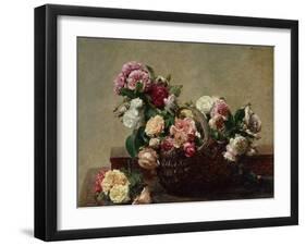 Basket of Roses, 1880-Henri Fantin-Latour-Framed Giclee Print