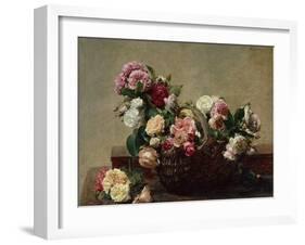 Basket of Roses, 1880-Henri Fantin-Latour-Framed Giclee Print