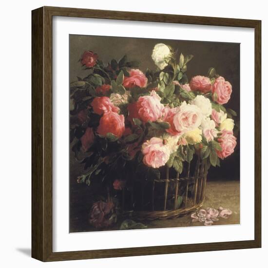 Basket of Roses (detail)-Hans Looscher-Framed Giclee Print