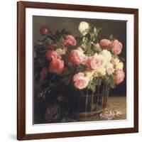 Basket of Roses (detail)-Hans Looscher-Framed Giclee Print