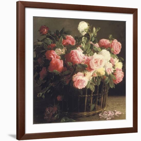 Basket of Roses (detail)-Hans Looscher-Framed Giclee Print