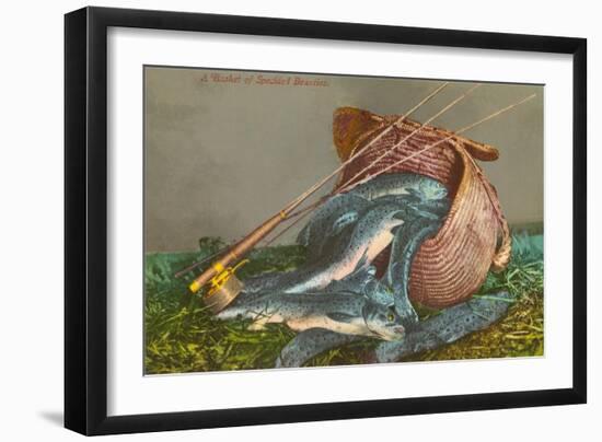 Basket of Speckled Beauties, Rod and Creel-null-Framed Art Print