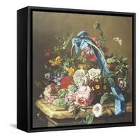 Basket of Summer Flowers-Elie Robin-Framed Stretched Canvas