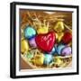 Basket of Valentine's Day Candy-null-Framed Photographic Print