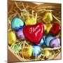 Basket of Valentine's Day Candy-null-Mounted Photographic Print