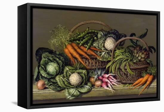 Basket of Vegetables and Radishes, 1995-Amelia Kleiser-Framed Stretched Canvas