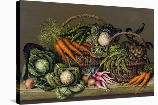 Basket of Vegetables and Radishes, 1995-Amelia Kleiser-Stretched Canvas