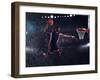 Basket Player Throws the Ball at the Stadium-alphaspirit-Framed Photographic Print