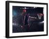 Basket Player Throws the Ball at the Stadium-alphaspirit-Framed Photographic Print