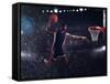 Basket Player Throws the Ball at the Stadium-alphaspirit-Framed Stretched Canvas