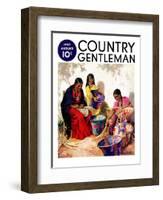 "Basket Weavers," Country Gentleman Cover, August 1, 1937-G. Kay-Framed Giclee Print