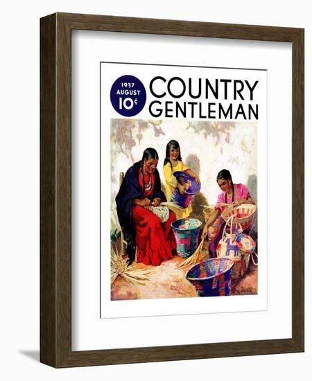 "Basket Weavers," Country Gentleman Cover, August 1, 1937-G. Kay-Framed Giclee Print