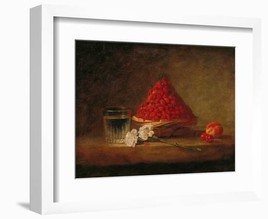 Basket with Wild Strawberries, circa 1761-Jean-Baptiste Simeon Chardin-Framed Giclee Print