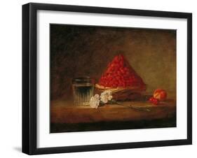 Basket with Wild Strawberries, circa 1761-Jean-Baptiste Simeon Chardin-Framed Giclee Print