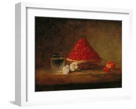 Basket with Wild Strawberries, circa 1761-Jean-Baptiste Simeon Chardin-Framed Giclee Print