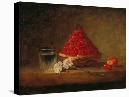 Basket with Wild Strawberries, circa 1761-Jean-Baptiste Simeon Chardin-Stretched Canvas