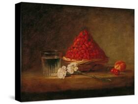 Basket with Wild Strawberries, circa 1761-Jean-Baptiste Simeon Chardin-Stretched Canvas