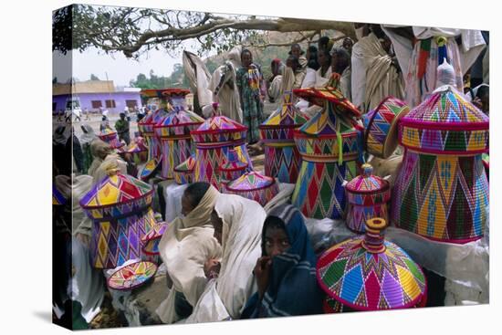 Basket-Work Market, Axoum (Axum) (Aksum), Tigre Region, Ethiopia, Africa-Bruno Barbier-Stretched Canvas