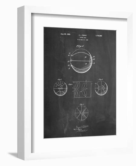 Basketball 1929 Game Ball Patent-Cole Borders-Framed Art Print