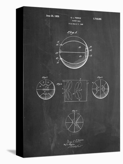 Basketball 1929 Game Ball Patent-Cole Borders-Stretched Canvas