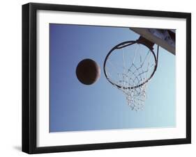 Basketball and Hoop-Paul Sutton-Framed Photographic Print