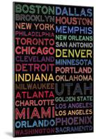 Basketball Cities - Colorful-null-Mounted Poster