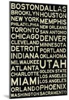 Basketball Cities - Vintage-null-Mounted Poster