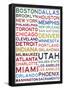 Basketball Cities - White-null-Framed Poster