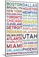 Basketball Cities - White-null-Mounted Poster