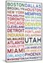 Basketball Cities - White-null-Mounted Poster