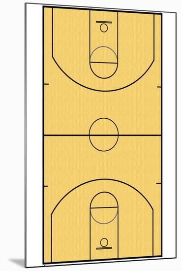 Basketball Court Layout Sports Poster-null-Mounted Poster