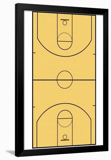 Basketball Court Layout Sports Poster-null-Framed Poster