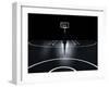 Basketball Court. Photorealistic 3D Illustration of a Sport Arena Background-Serg Klyosov-Framed Art Print