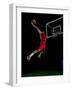 Basketball Game Sport Player in Action Isolated on Black Background-.shock-Framed Photographic Print