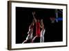 Basketball Game Sport Player in Action Isolated on Black Background-dotshock-Framed Photographic Print