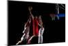 Basketball Game Sport Player in Action Isolated on Black Background-dotshock-Mounted Photographic Print