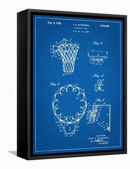 Basketball Goal Patent 1936-null-Framed Stretched Canvas