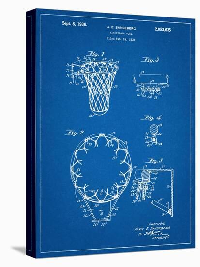 Basketball Goal Patent 1936-null-Stretched Canvas