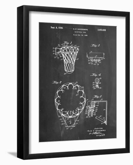 Basketball Goal Patent 1936-null-Framed Art Print