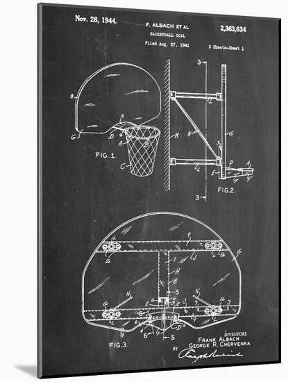 Basketball Goal Patent-null-Mounted Art Print