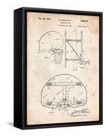 Basketball Goal Patent-Cole Borders-Framed Stretched Canvas