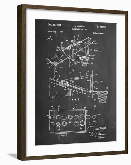 Basketball Goal With Backboard Patent 1960-null-Framed Art Print